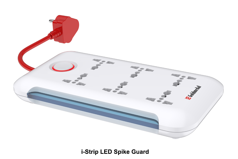 i-Strip LED spike guard from Goldmedal in white colour with blue LED light